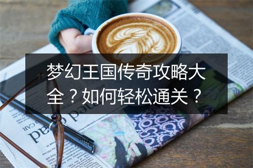 梦幻王国传奇攻略大全？如何轻松通关？
