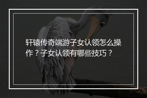 轩辕传奇端游子女认领怎么操作？子女认领有哪些技巧？