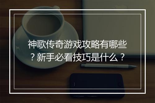 神歌传奇游戏攻略有哪些？新手必看技巧是什么？