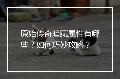 原始传奇暗藏属性有哪些？如何巧妙攻略？