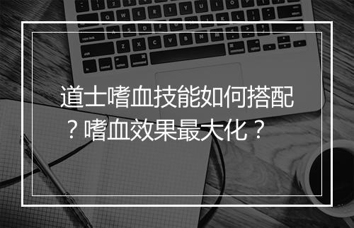 道士嗜血技能如何搭配？嗜血效果最大化？