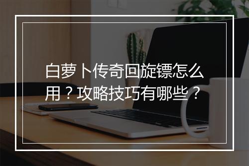 白萝卜传奇回旋镖怎么用？攻略技巧有哪些？