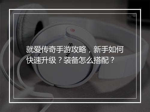 就爱传奇手游攻略，新手如何快速升级？装备怎么搭配？