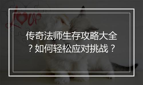 传奇法师生存攻略大全？如何轻松应对挑战？