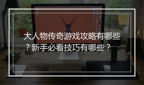 大人物传奇游戏攻略有哪些？新手必看技巧有哪些？