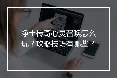净土传奇心灵召唤怎么玩？攻略技巧有哪些？