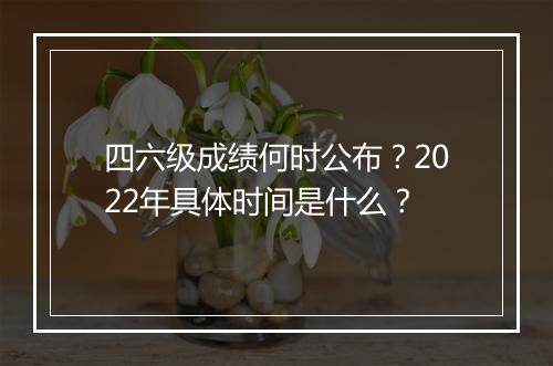 四六级成绩何时公布？2022年具体时间是什么？