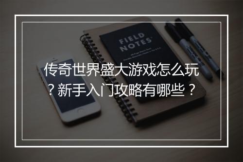 传奇世界盛大游戏怎么玩？新手入门攻略有哪些？