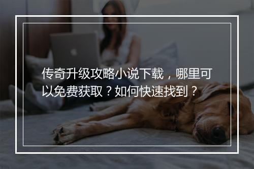 传奇升级攻略小说下载，哪里可以免费获取？如何快速找到？