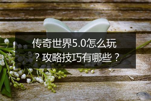 传奇世界5.0怎么玩？攻略技巧有哪些？