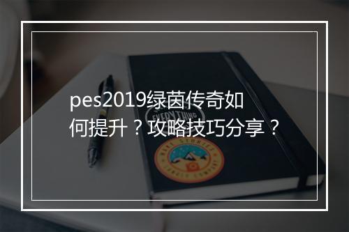 pes2019绿茵传奇如何提升？攻略技巧分享？