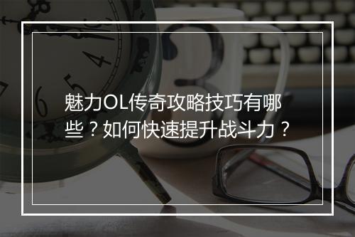 魅力OL传奇攻略技巧有哪些？如何快速提升战斗力？
