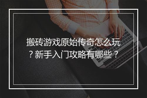 搬砖游戏原始传奇怎么玩？新手入门攻略有哪些？