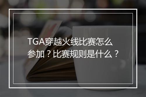 TGA穿越火线比赛怎么参加？比赛规则是什么？