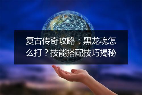 复古传奇攻略：黑龙魂怎么打？技能搭配技巧揭秘