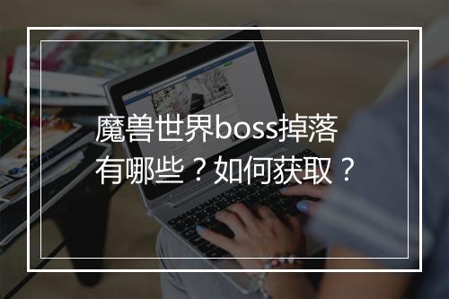 魔兽世界boss掉落有哪些？如何获取？