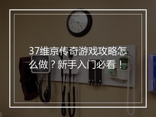 37维京传奇游戏攻略怎么做？新手入门必看！