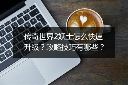 传奇世界2妖士怎么快速升级？攻略技巧有哪些？