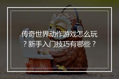 传奇世界动作游戏怎么玩？新手入门技巧有哪些？