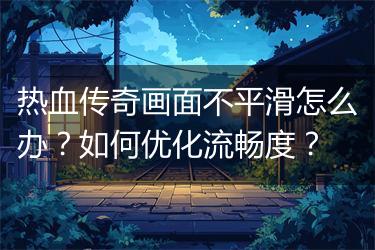 热血传奇画面不平滑怎么办？如何优化流畅度？