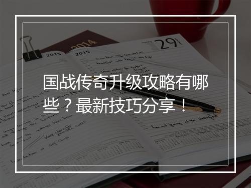 国战传奇升级攻略有哪些？最新技巧分享！