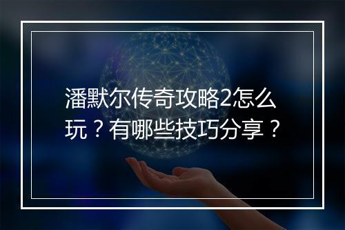 潘默尔传奇攻略2怎么玩？有哪些技巧分享？