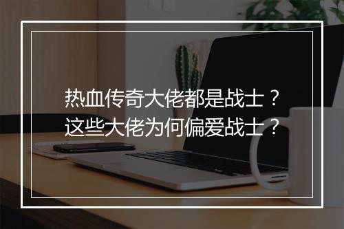热血传奇大佬都是战士？这些大佬为何偏爱战士？
