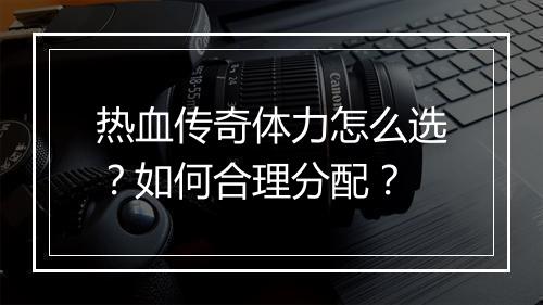 热血传奇体力怎么选？如何合理分配？