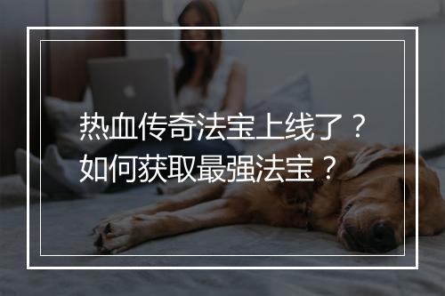 热血传奇法宝上线了？如何获取最强法宝？