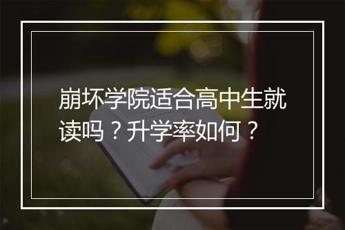 崩坏学院适合高中生就读吗？升学率如何？