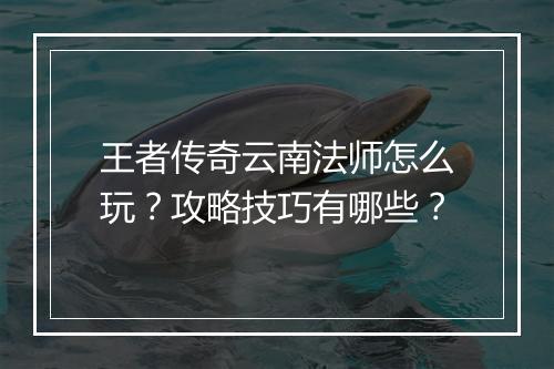 王者传奇云南法师怎么玩？攻略技巧有哪些？