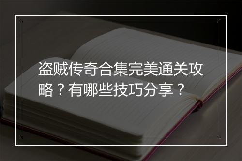 盗贼传奇合集完美通关攻略？有哪些技巧分享？