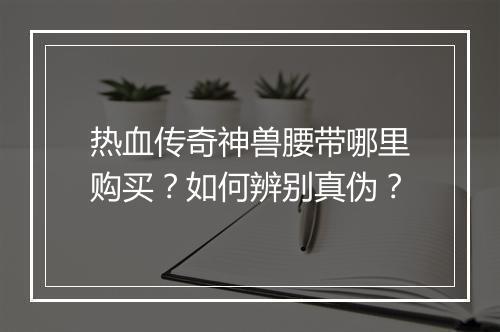 热血传奇神兽腰带哪里购买？如何辨别真伪？