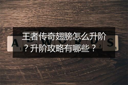 王者传奇翅膀怎么升阶？升阶攻略有哪些？