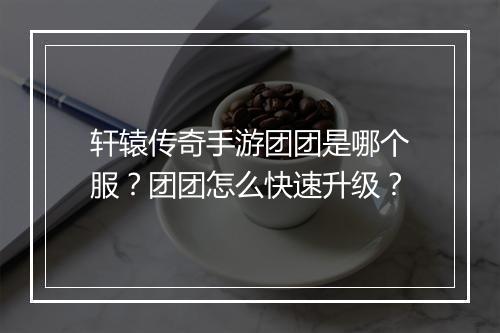 轩辕传奇手游团团是哪个服？团团怎么快速升级？