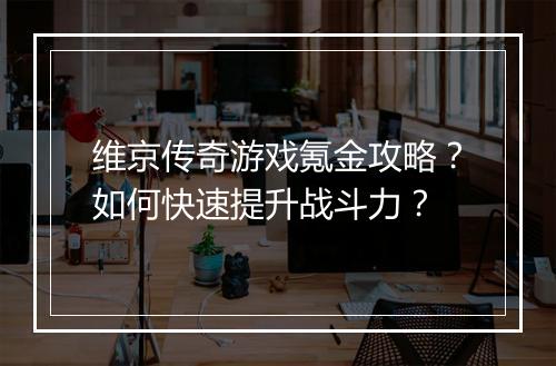 维京传奇游戏氪金攻略？如何快速提升战斗力？