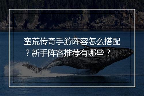 蛮荒传奇手游阵容怎么搭配？新手阵容推荐有哪些？