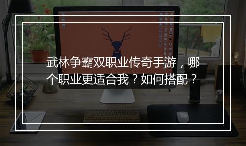 武林争霸双职业传奇手游，哪个职业更适合我？如何搭配？