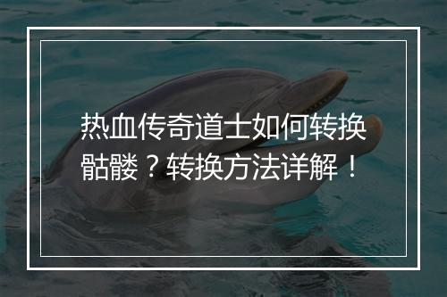热血传奇道士如何转换骷髅？转换方法详解！