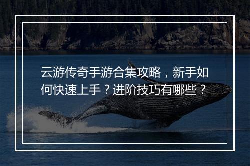 云游传奇手游合集攻略，新手如何快速上手？进阶技巧有哪些？