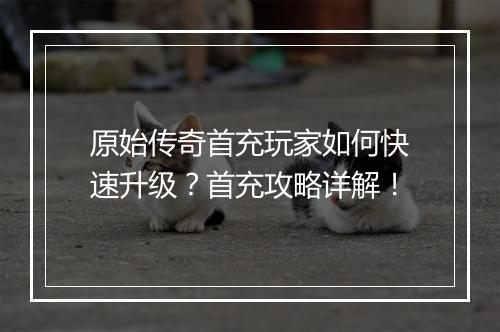 原始传奇首充玩家如何快速升级？首充攻略详解！