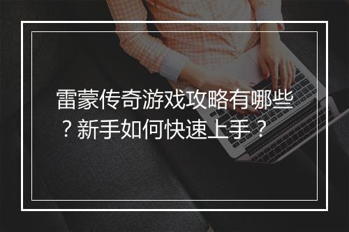 雷蒙传奇游戏攻略有哪些？新手如何快速上手？