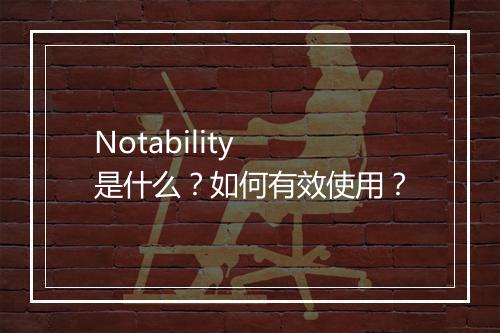 Notability 是什么？如何有效使用？