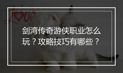 剑湾传奇游侠职业怎么玩？攻略技巧有哪些？