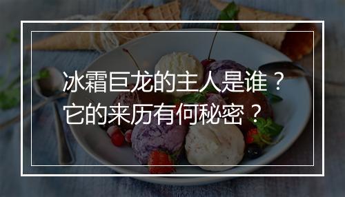 冰霜巨龙的主人是谁？它的来历有何秘密？