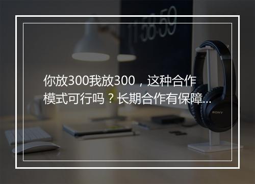 你放300我放300，这种合作模式可行吗？长期合作有保障吗？