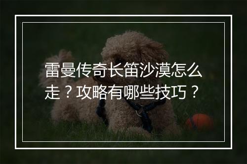 雷曼传奇长笛沙漠怎么走？攻略有哪些技巧？