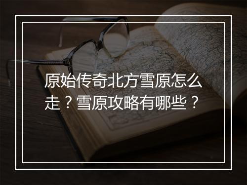 原始传奇北方雪原怎么走？雪原攻略有哪些？