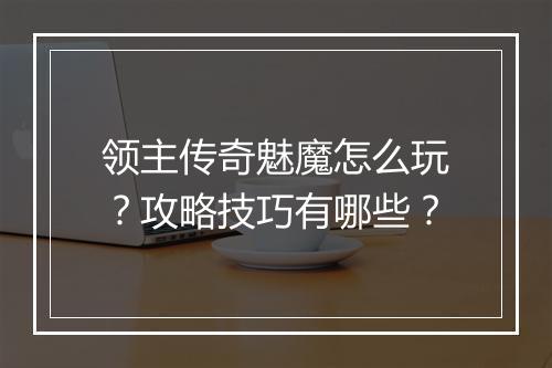 领主传奇魅魔怎么玩？攻略技巧有哪些？