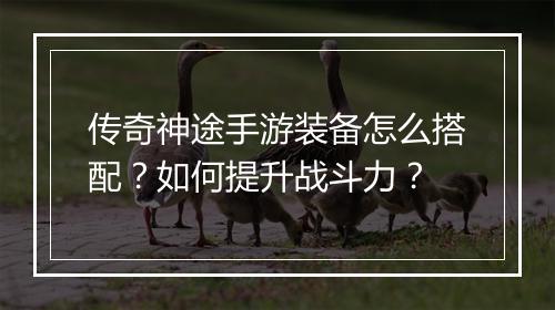 传奇神途手游装备怎么搭配？如何提升战斗力？
